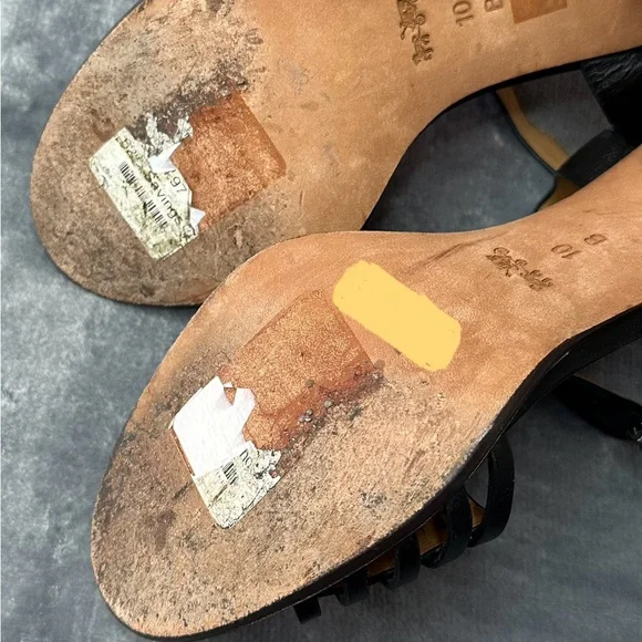 🎉COACH Izzy Leather Black Strappy Sandals 10 - Picture 14 of 16